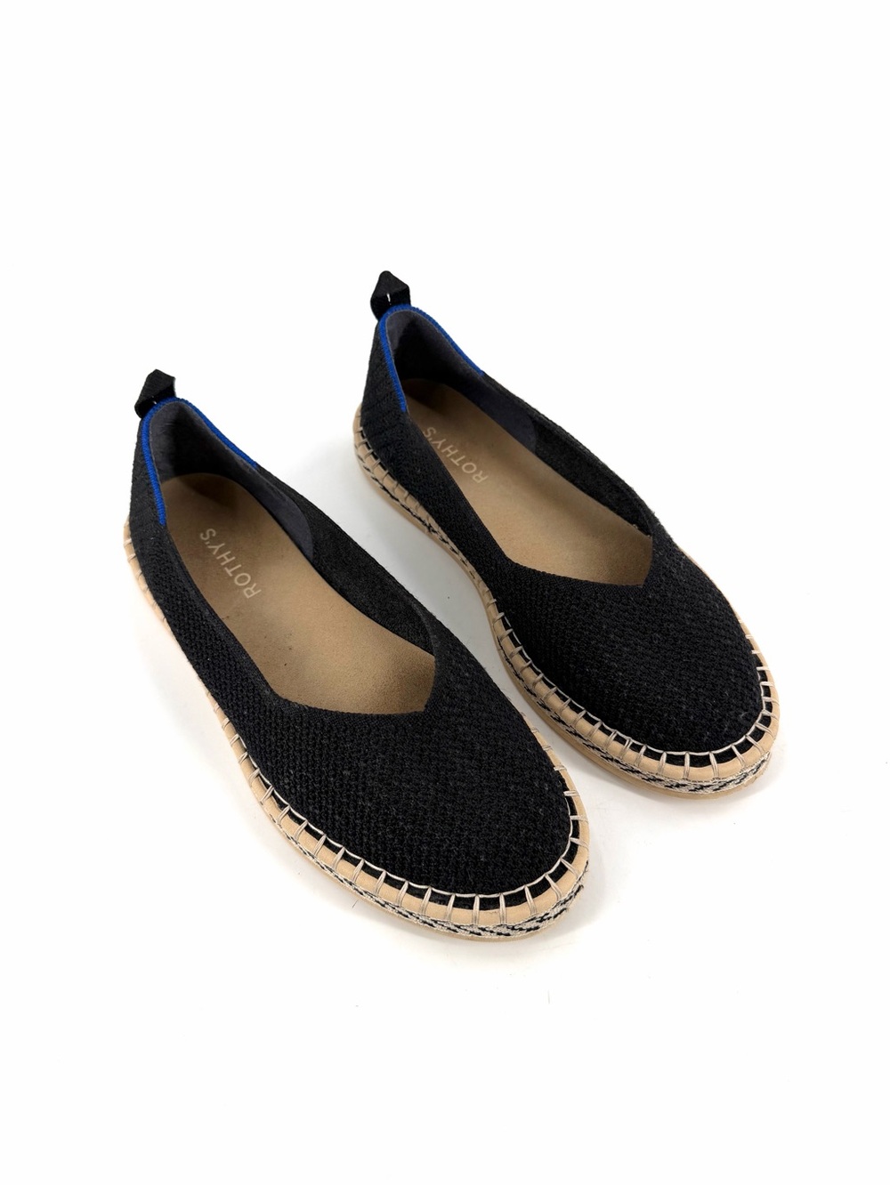 ROTHY'S Slip On Hemp Espadrille Black Comfort Casual Flats